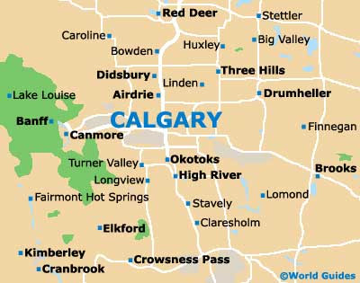 Map of Calgary & surrounding areas